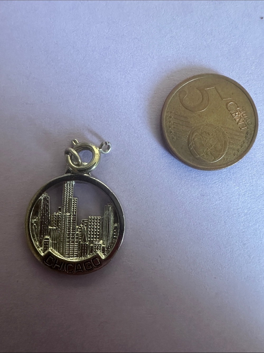Kenney Ster Chicago‎ Skyline Sterling Silver Charm Pendant Cityscape Jewelry